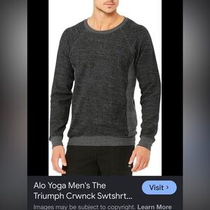 ALO Yoga Triumph Crew Neck Sweatshirt - Navy Blue & Gray -